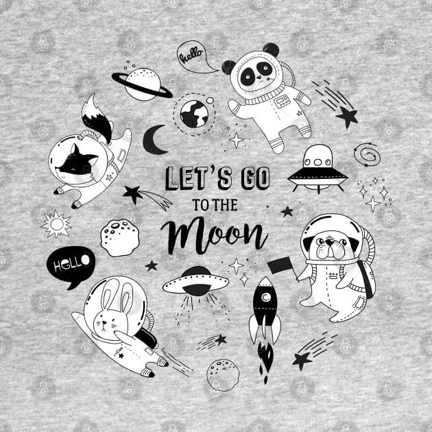 let s go to the moon doodle universe by Mako Design 